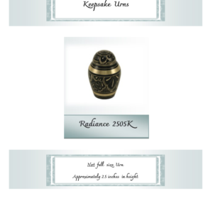 Keepsake Urns (Hold only part of ashes) - Radiance 2505K