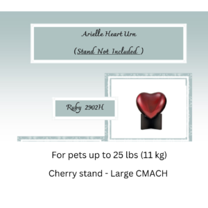 Arielle Heart Urn (for pets up to 25 lbs / 11 kg) - Ruby 2902H