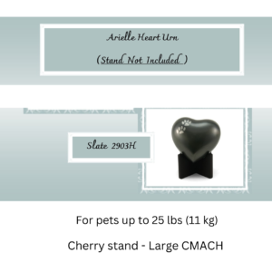 Arielle Heart Urn (for pets up to 25 lbs / 11 kg) - Slate 2903H