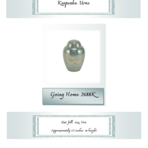 Keepsake Urns (Hold only part of ashes) - Going Home 2688K