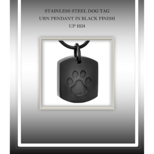 Pendant - Stainless Steel Dog Tag Black UP1024