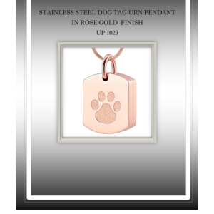 Pendant - Stainless Steel Dog Tag Rose UP1023