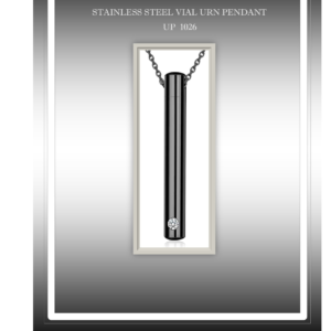 Pendant Black stainless steel vial - UP 1026
