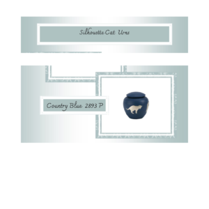 Silhouette Cat Urn - Country Blue 2893 P