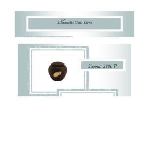 Silhouette Cat Urn - Sienna 2890 P